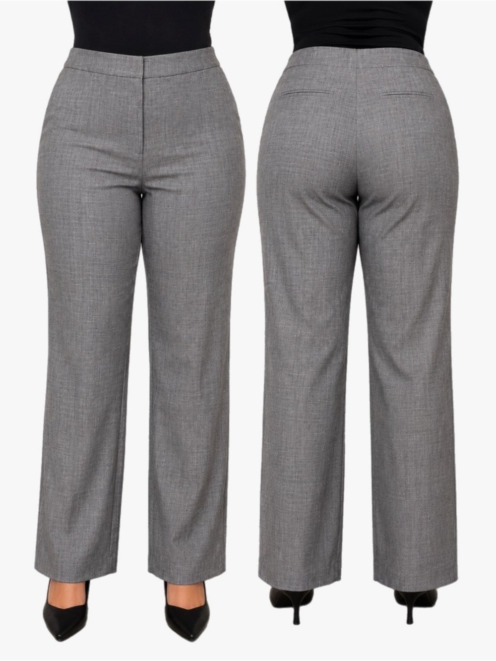 212 Collection Kohl’s NWT Plus Size 14 Gray Classic Fit Straight Leg Pants